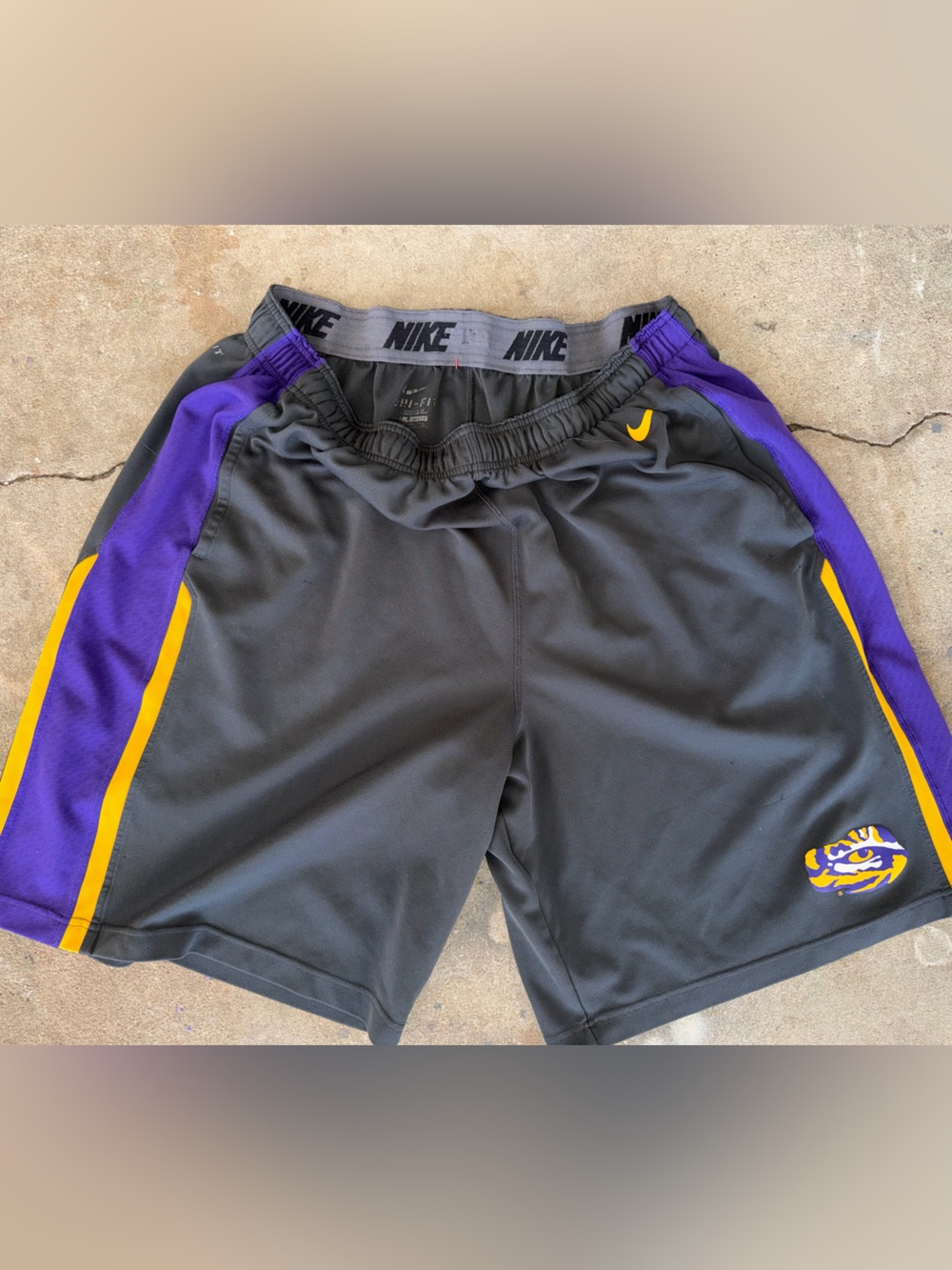 Nike Black Athletic Shorts with Small Red Accent